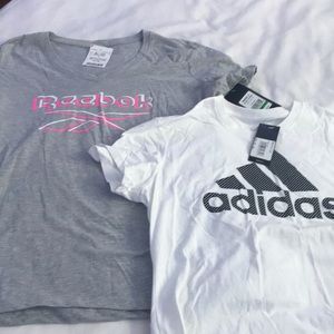 2-Pack. T-Shirts: Reebok & Adidas Woman’s Cotton